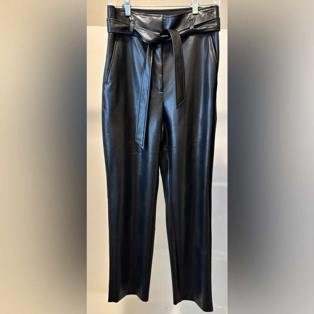 Babaton Charcoal Leather Pants